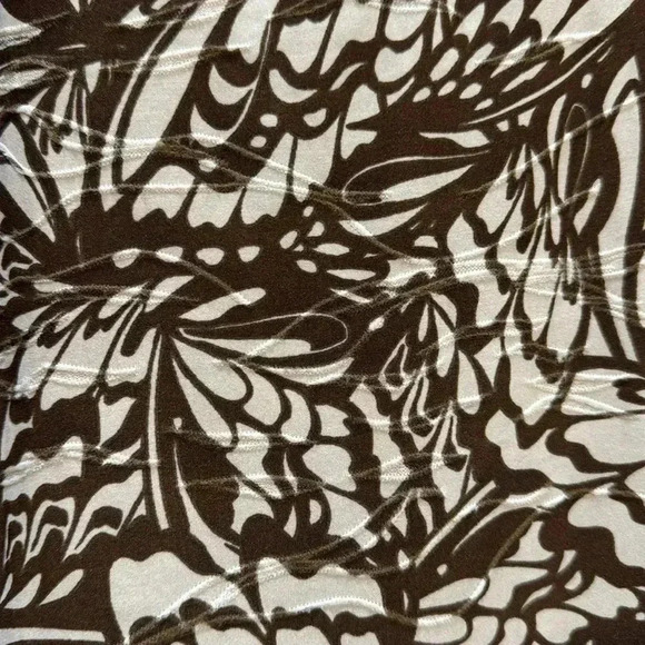 Emily Daniels Women's Long Sleeve Brown and Tan Pattern Pull Over Shirt Size S - Picture 5 of 11